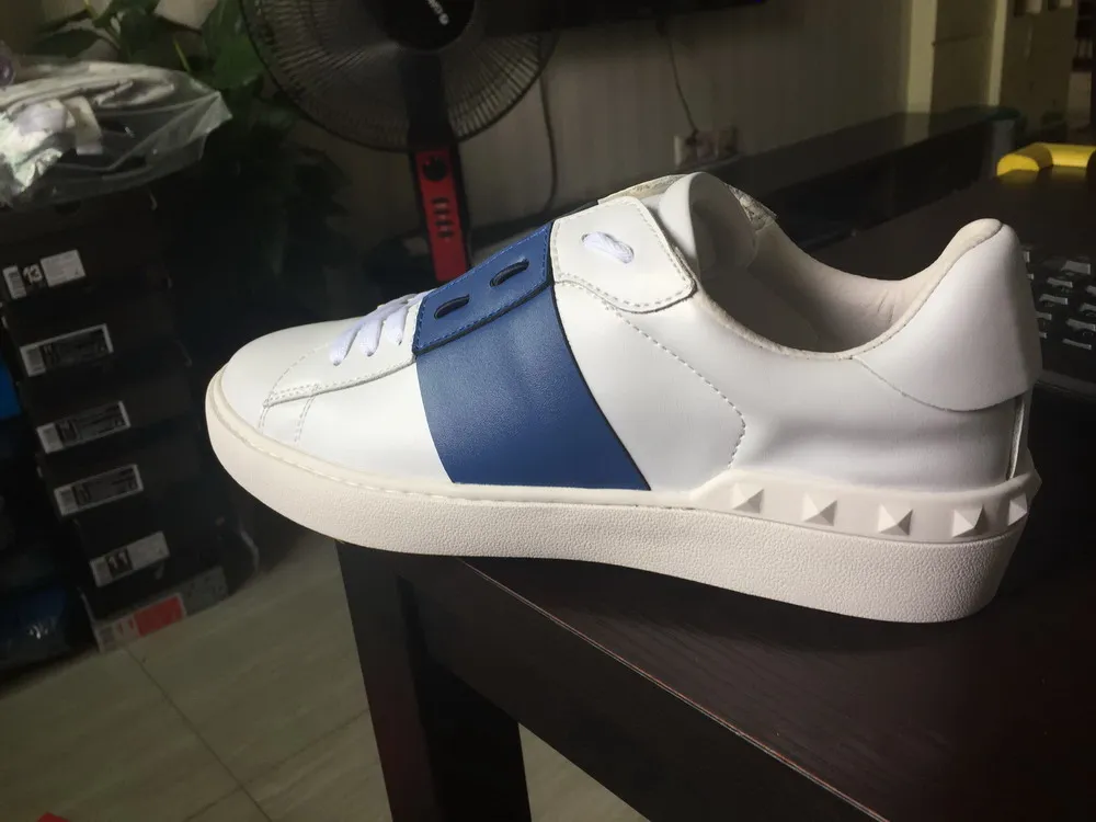 Erkekler Womem Elbise Ayakkabı Pembe Beyaz Siyah Kırmızı Moda Erkek Kadın Nefes Deri Ayakkabı Açık Düşük spor Sneakers 35-46