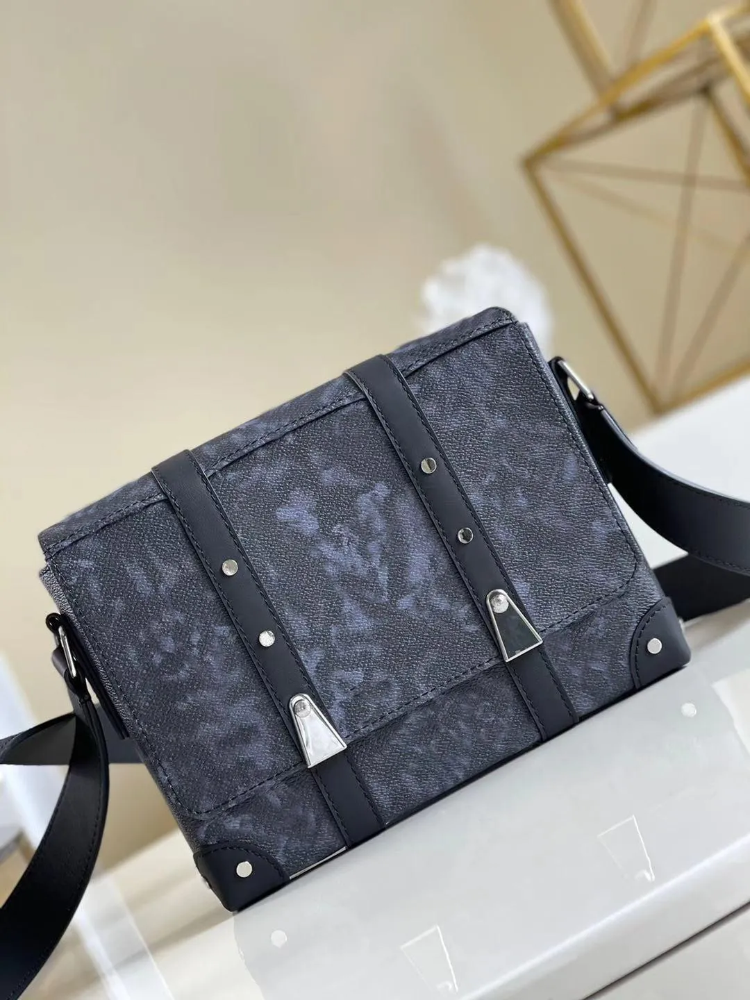 M57271 Trunk Messenger Torba Mężczyźni Pastel Noir Coated Płótno Crossbody Cross Cross Body Torby Kobiet Sprzęgła Torebka Moda Wallet FannyPack z ćwiekami