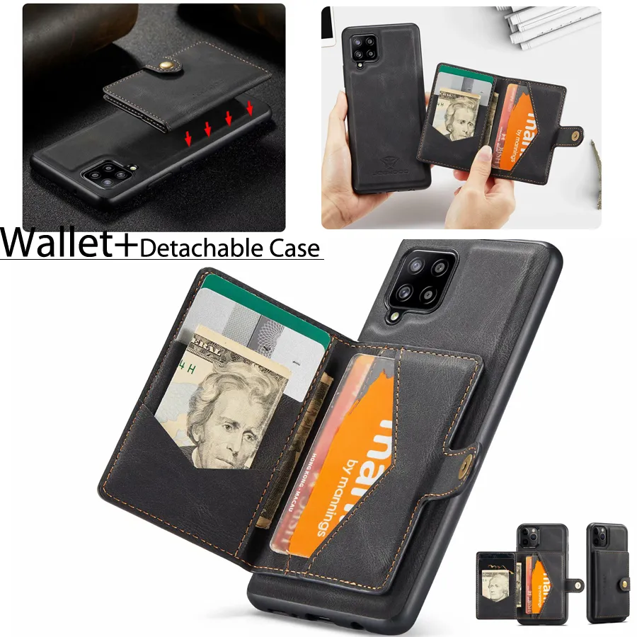 Detachable Folio Wallet Cases with Protective Slim Case Fit Car Mount For Samsung Galaxy A12 5G A32 A42 A52 A72 A51 A71 5G S20 FE