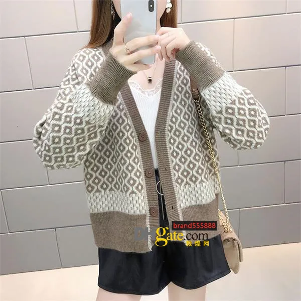 Womens Sweaters 2021 luxury embroidery Cardigan Cashmere Stitching Streetwear comfortable Knitted size s-2xl