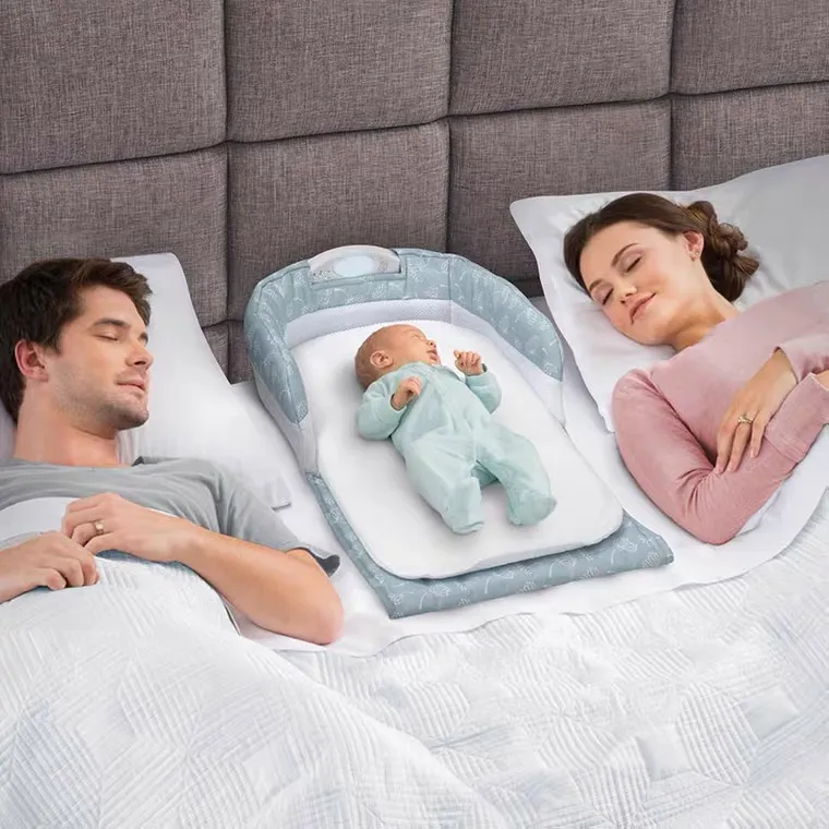 Portable Newborn Crib - Foldable & Movable Infant Bed with Bionic Anti ...