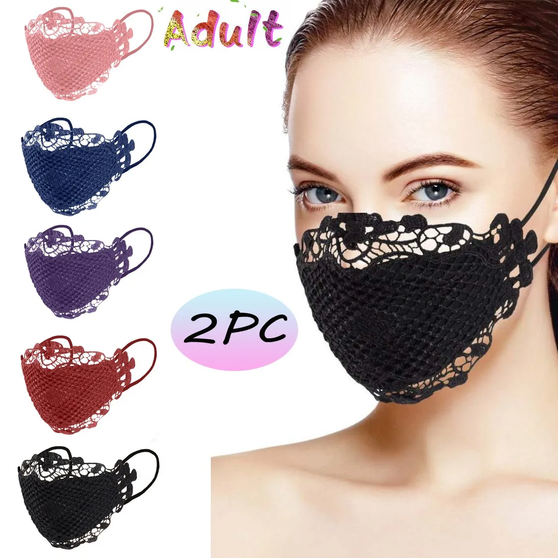 Écharpe drapeau 2 pièces, masque de Cosplay en dentelle pour adulte, mode imprimé de styliste, Bandana réutilisable réglable, accessoire de Cosplay festif