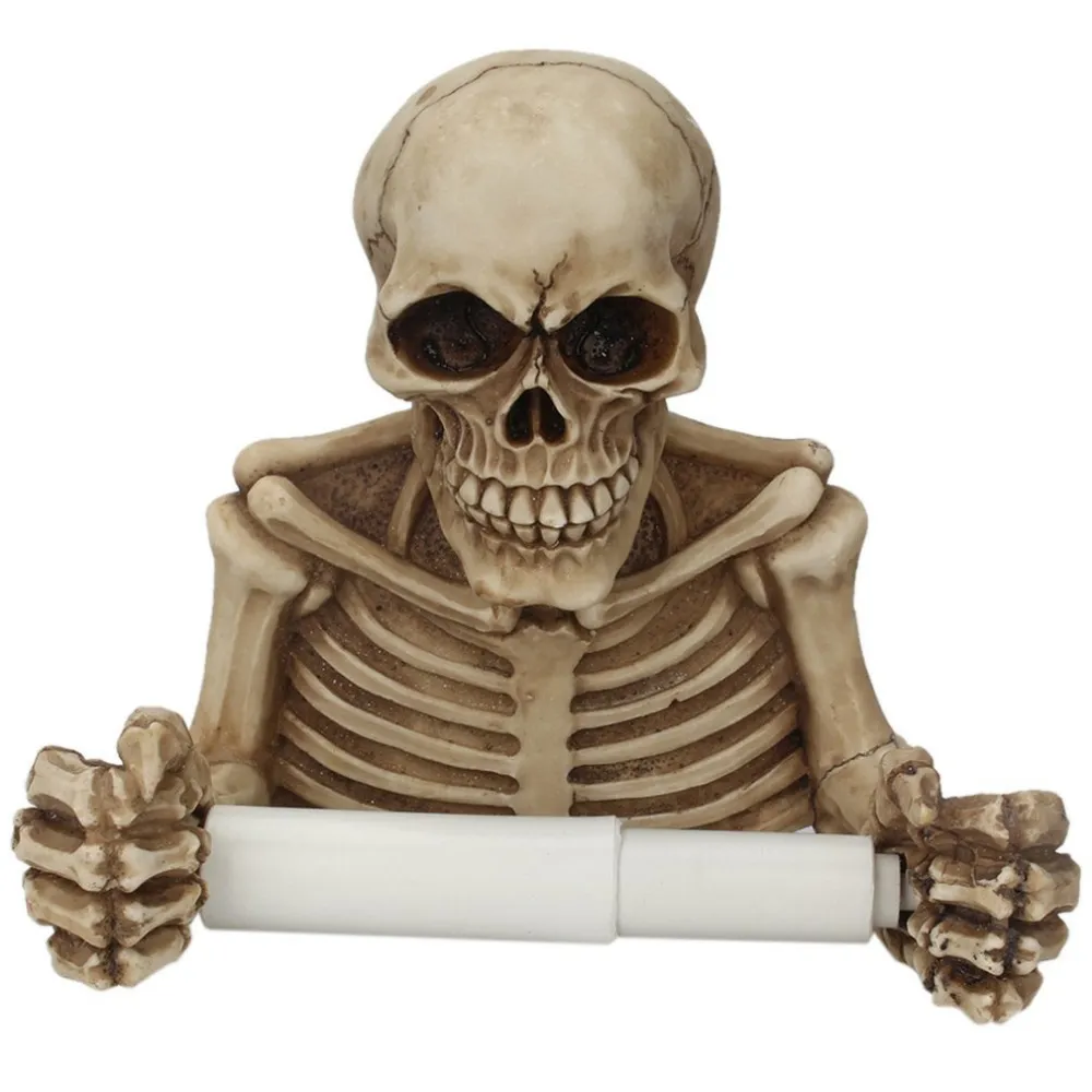 Novidade Skull Forma Titular Titular Wall Pendurar Cozinha Banheiro Banheiro Rolo de Papel Toalheiro Toalheiro Suporte Plástico Home Suprimentos Novo Y200407