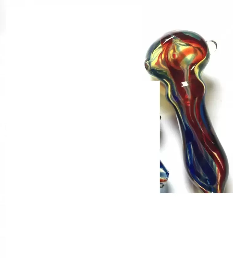 2022 New Arrival Colorful Strip Glass Smoking Pipe Spoon Handcrafted Bubblers Pipes 4 inch For Bongs Dab Rigs Tobacco