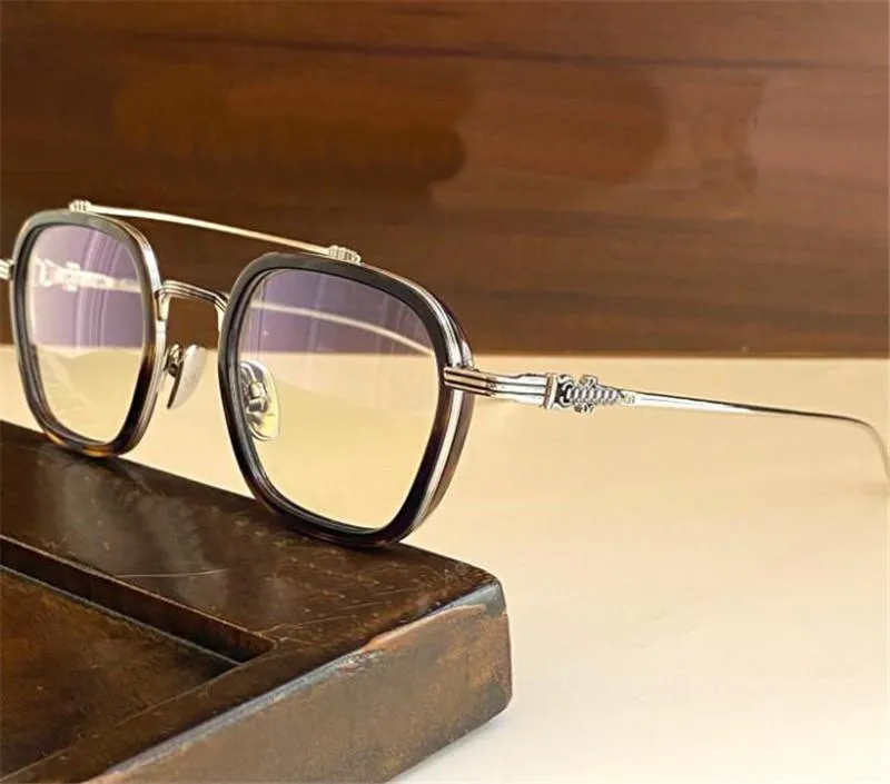 Nuovi popolari occhiali da vista da uomo retrò PARATESTES montatura quadrata aste in metallo stile classico e generoso con lenti trasparenti in scatola di pelle