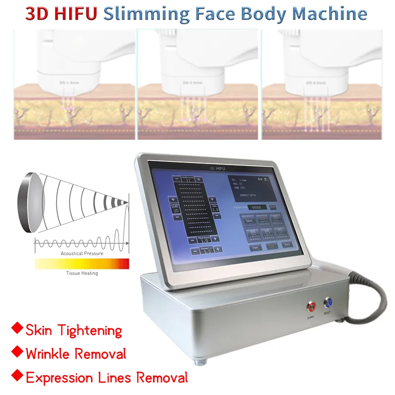 Gezicht Opheffen Rimpel Verwijdering Lichaam Afslanken HIFU Machine 3D ultrasone klankhuid aanscherping gezichtsverzorging schoonheid apparatuur