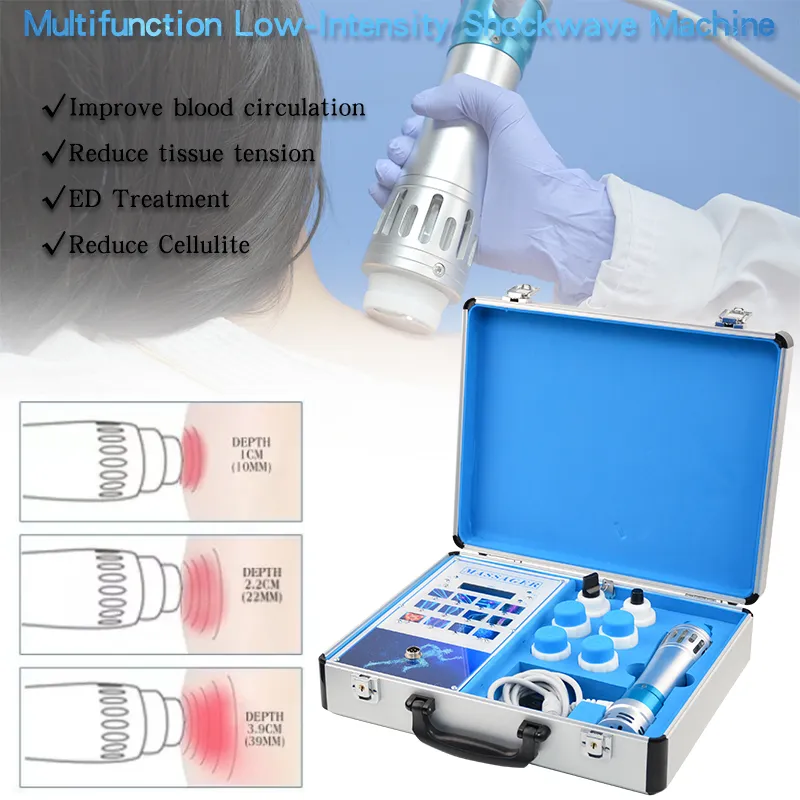 Shock Wave Therapy Enhet för att lindra smärta Slimming Body Fett Avlägsnande Shockwave Machine Ed Behandling