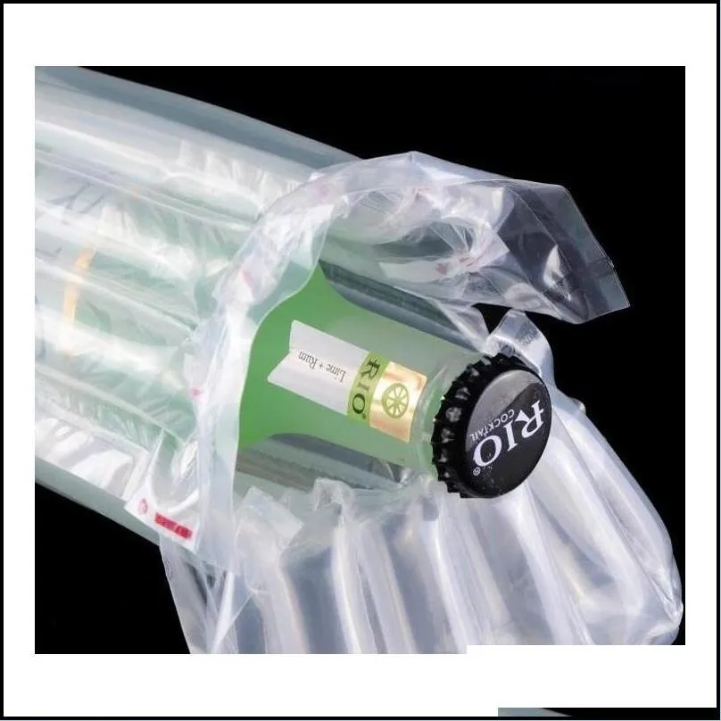 32X8cm Air Dunnage Bag Air Filled Protective Wine Bottle Wrap Inflatable Air Cushion Column Wrap