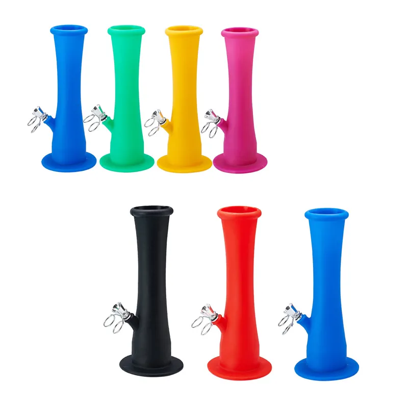 Hookah Bong Oil Dab Rig Water Pipes 9.25 Inch Color Silicone Rigs Portable Filter Smoking Tool Unbreakable For Bar Water hookahs Bongs