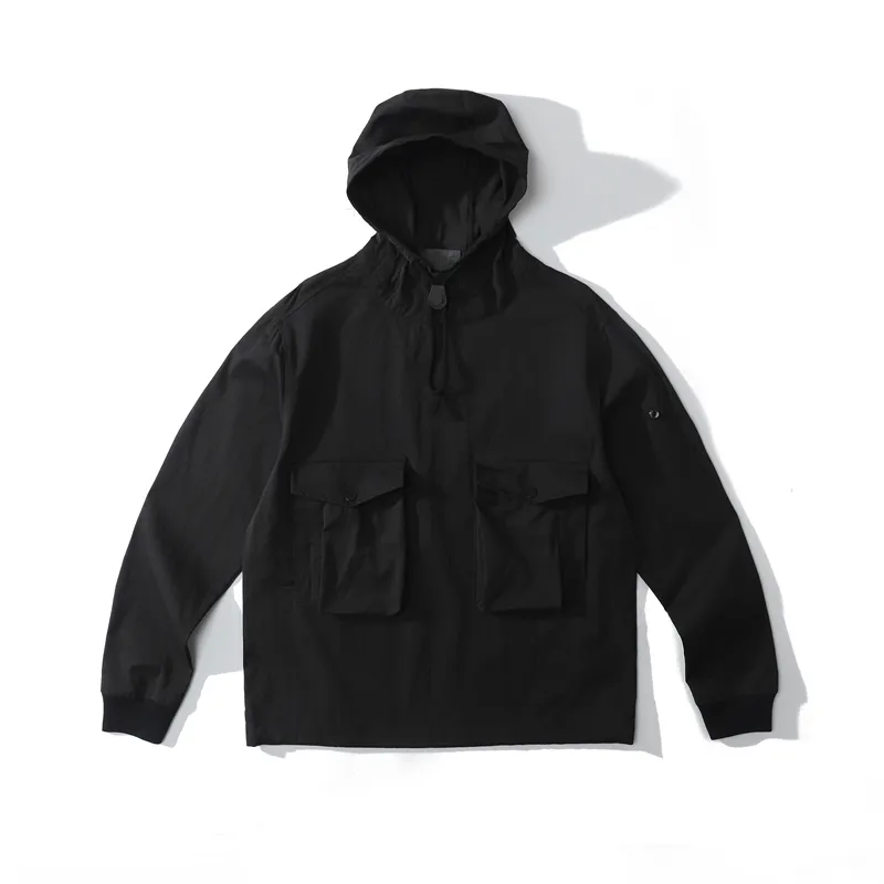 Capispalla da uomo Giubbotti Cappotti Primavera e Autunno 23Ss Ghost Piece Grembiule Anorak Nylon Tela Tessuto di puro cotone Cappotto con cappuccio 687