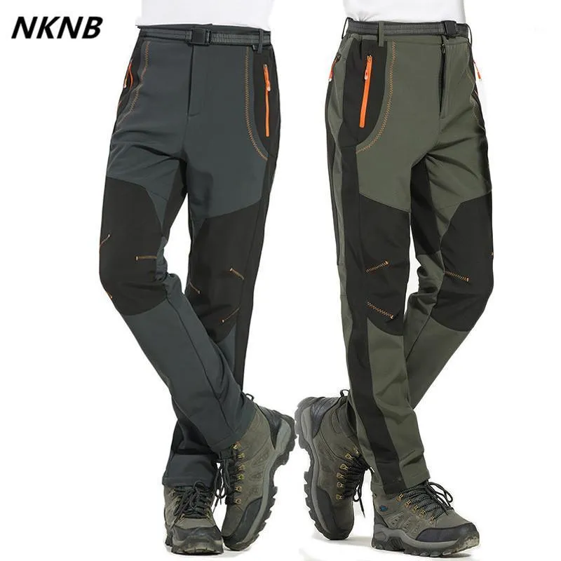 Pantaloni da uomo 5XL Pantaloni da uomo invernali caldi da uomo Fodera in pile Cargo Pantaloni impermeabili da uomo Stretch da lavoro casual AM1101