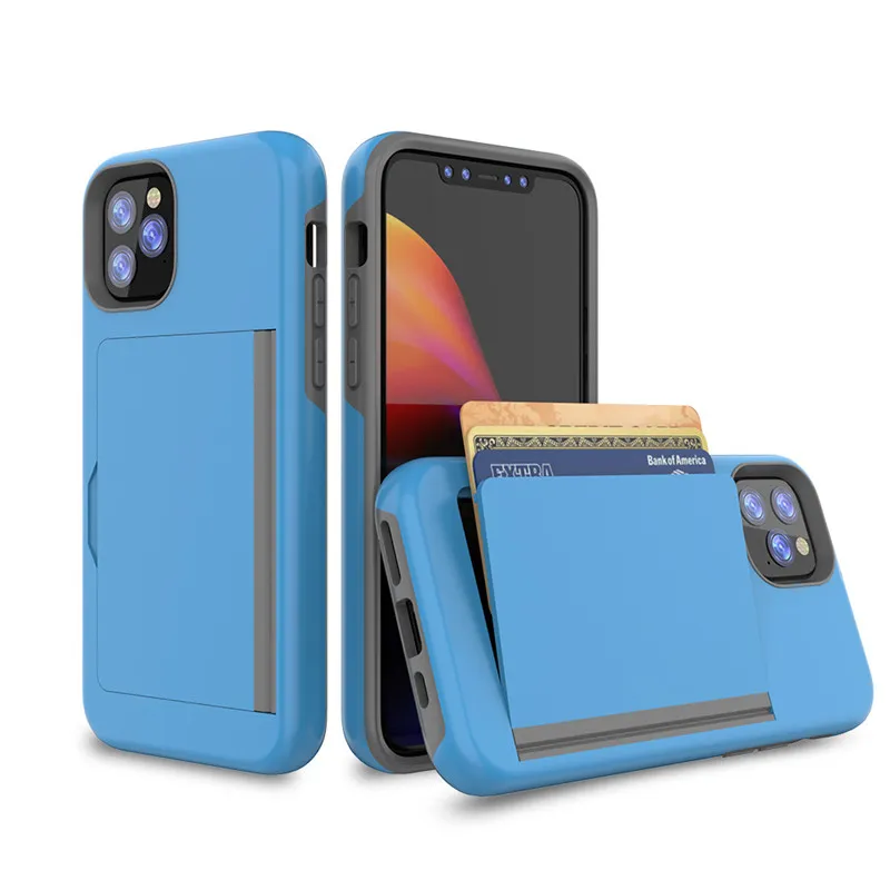 Custodia per telefono 2 in 1 per iPhone 12 Fashion Flip Pluggable Card Cover posteriore anti-caduta per iPhone 11 Pro Max XR 8 7