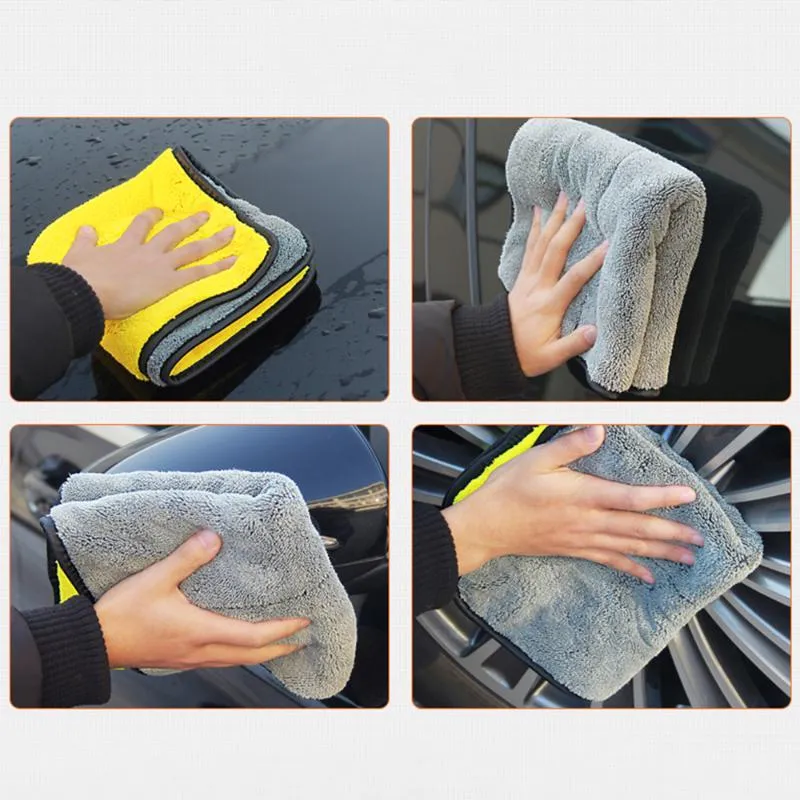 30*40cm Car Care Polishing Wash Towels Plush Microfiber Washing Drying Towel Strong Thick Polyester Fiber Cleaning Cloth DHL Free
