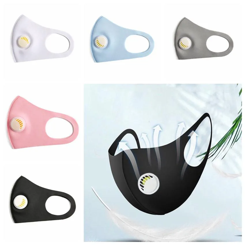 Unisex-Gesichtsmaske mit Atemventil, Anti-Staub-Fahrrad-Schutzmasken, waschbar, wiederverwendbar, aus Eisseide, Baumwolle, Modedesigner-Masken