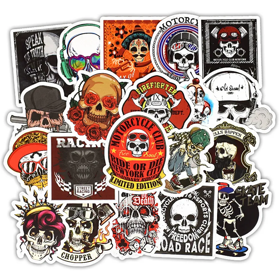 20 Peglinas De Motocicleta De Calavera Calcomanías De Punk Rock Para  Computadora Portátil, Patineta, Guitarra, Equipaje, Bicicleta, Automóvil  Bomba De Calcomanía De Esqueleto Fresco De 10,43 € | DHgate, image size:900x900