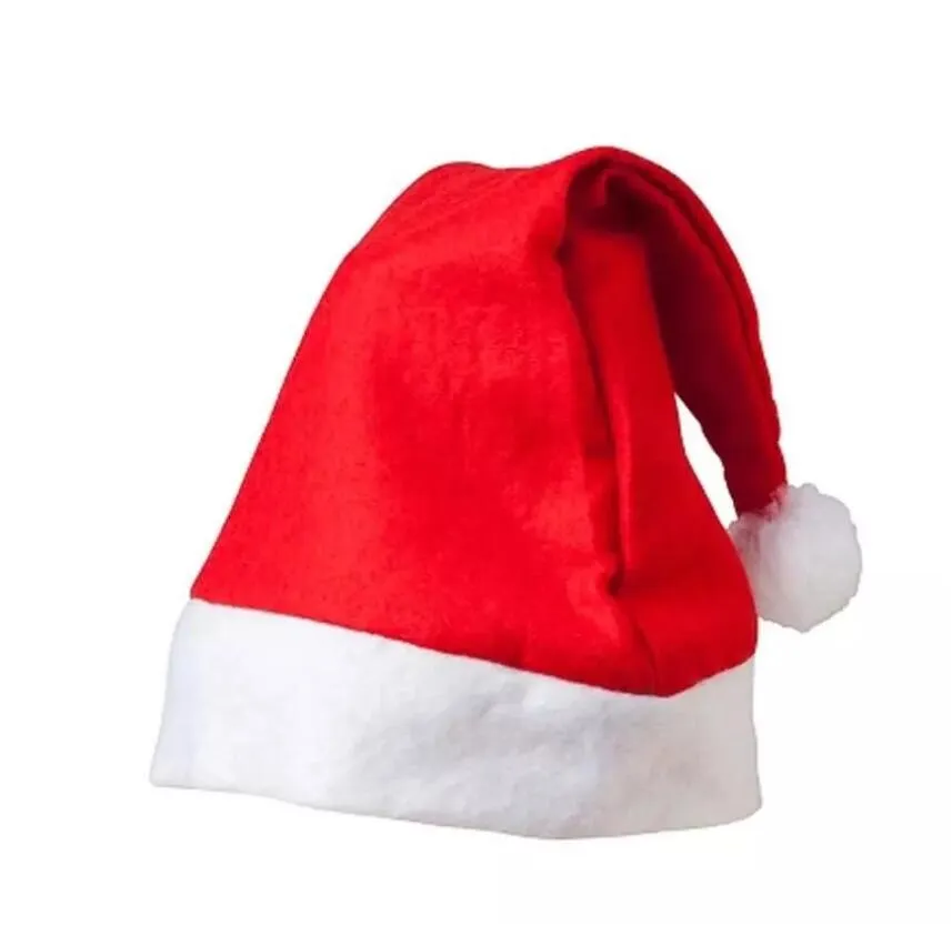 Julhatt Vuxen Barn Julklapp Röd Non-Woven Cloth Hat för Santa Claus Kostym Juldekoration