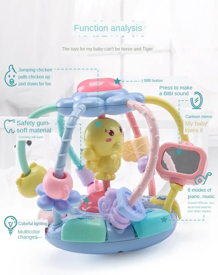 Sonajero Bebe Sonajero Mordedor Para Bebés 0-12 Meses Silicona