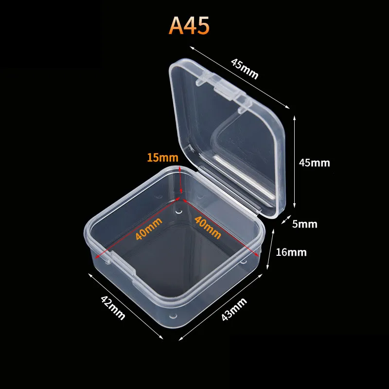 Mixed Sizes Square Empty Mini Clear Plastic Storage Containers Box Case with Lids for Small Items and Other Craft Projects