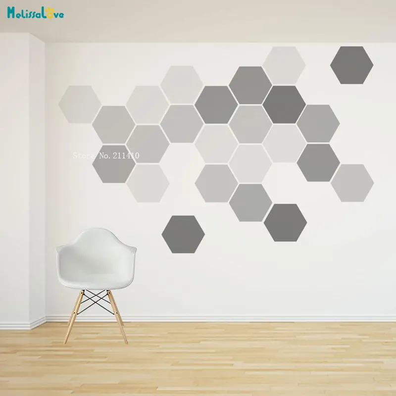 24 pcs removível parede de favo de mel decalque hexágono adesivos por pacote auto adesivo canvas arte adesivo geométrico design yt1538 201201