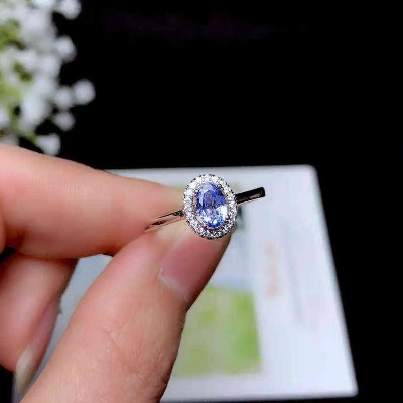 Oval Cut 6×4mm Tanzanite Gemstone Ring in Solid 925 Sterling Silver for ...