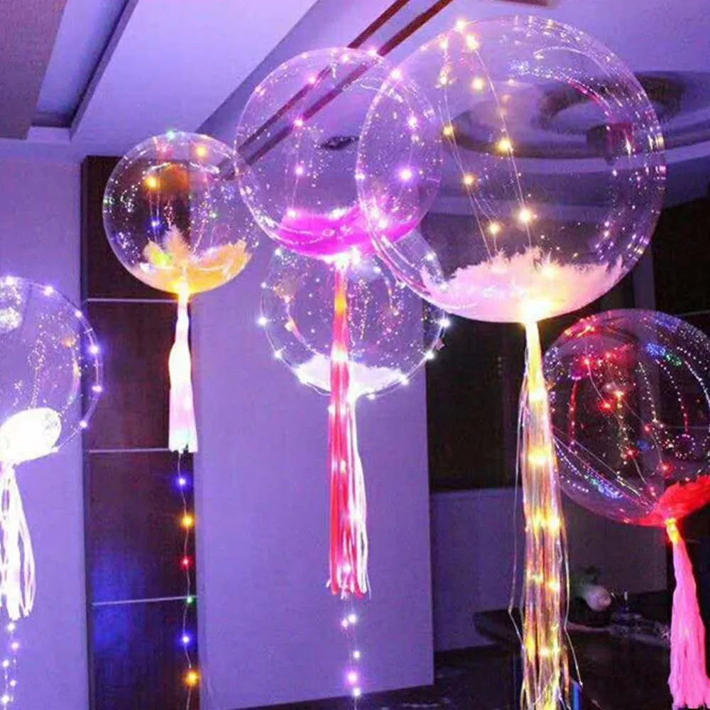 Aydınlatma oyuncaklar LED String Lights Flasher Aydınlatma Balon Dalga Topu 18 inç Helyum Balonlar Noel Cadılar Bayramı Dekoratio