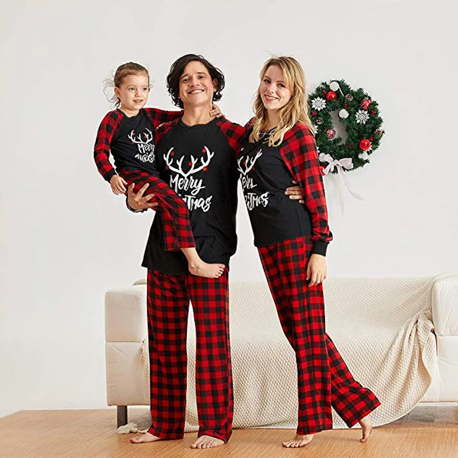 2020 Särskilda tillfällen 2020 Xmas Vuxna Barn Baby Romper God Jul Familjematchande outfits