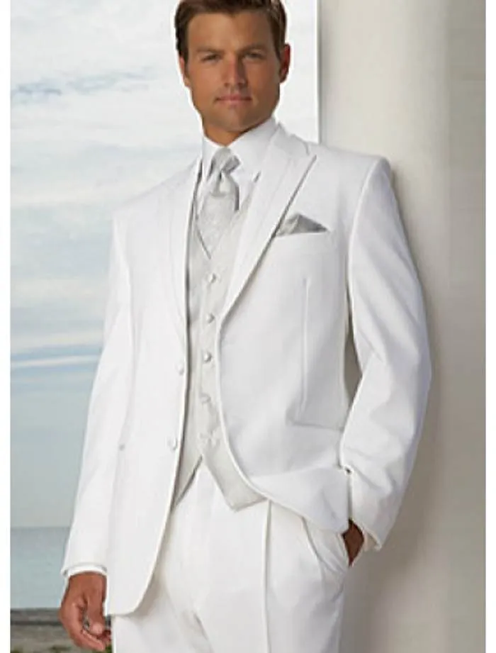 Uomo bello abiti da lavoro risvolto a punta uomo abito da ballo abiti da sposa abiti da sposo tusedos (giacca + pantaloni + gilet + cravatta) D:138