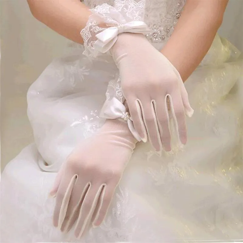 Lolita Miss cosplay white gloves bow lace mesh accessories for women spring  and fall from Dhgate Five Fingers Gloves - price 35.38