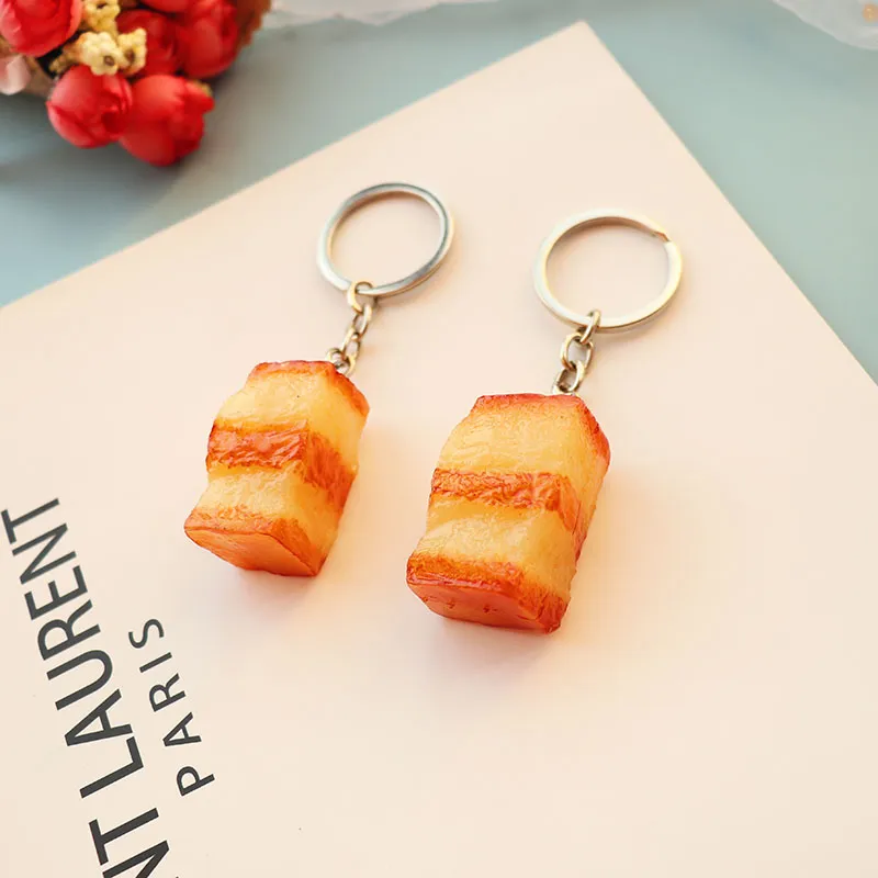 2020 Nova Chaveiro Creative Chaveiro Simulado Braised Porco Pingente Chave Keychain para Homens e Mulheres Crianças Chaveiro Anel Charms presentes