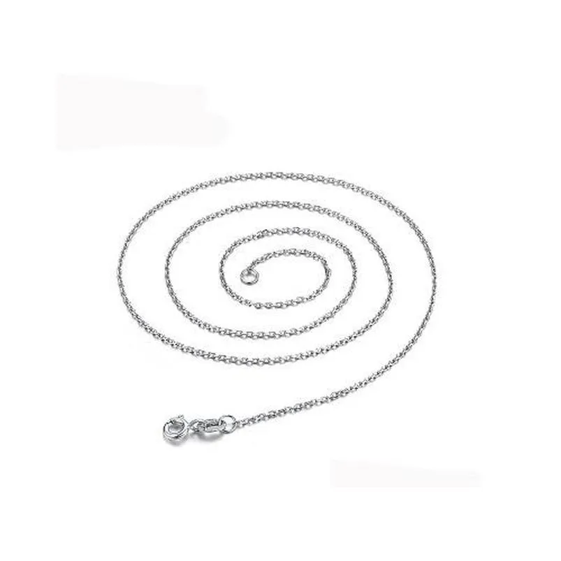 925 Sterling Silver Plated Link Rolo Chain Necklace with Lobster Clasps 16 18 20 22 24Inch Women O Chain Jewlery Factory Price Stock