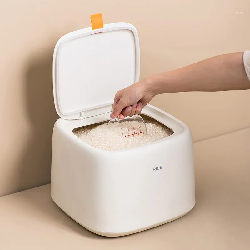 Kitchen Plastic 10Kg Rice Grain Storage Box Bucket Sealed Moisture