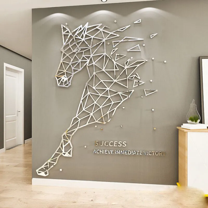 Simple Line Horse Acrylic Lemon Wall Decalss 3d DIY Home Decor Living Room  Mirror Lemon Wall Decals Fashion Creativity Home Art Wall Decor LJ201128  From Cong08, $18.69