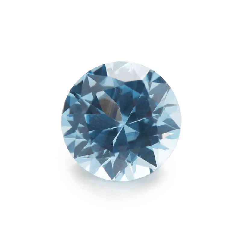500pcs 1.0mm ~ 3,0 mm de forme ronde bleue vrac bleue synthétique pour bijoux de diy pierre 106 # machine coupée machine