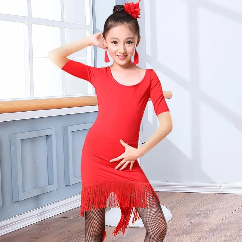Stage Wear GirlsLatin Dance Dress For Children Salsa Tango Ballroom ...
