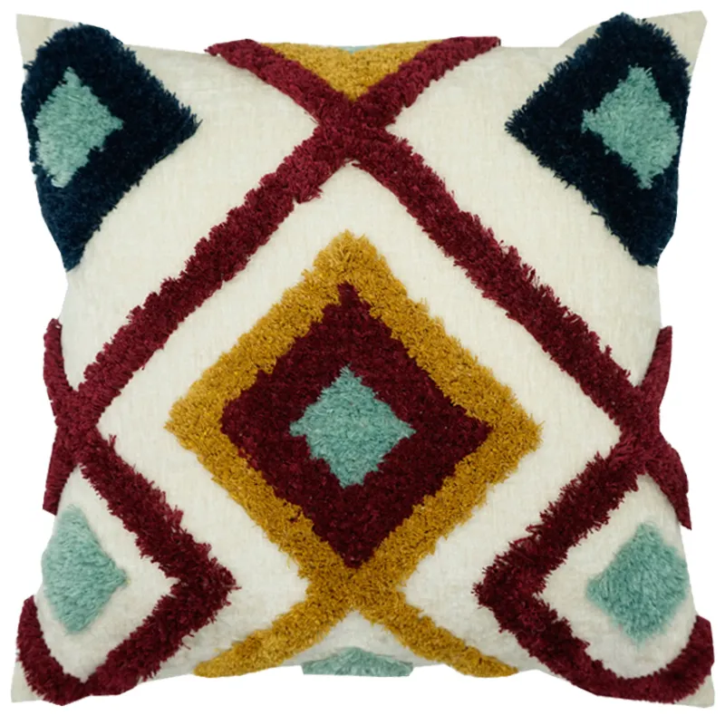 Velvet Boho Thefted декоративный бросок подушки наволочки для дивана дивана вышитые марокканские подушки, декор подушки 18x18 дюймов 201120