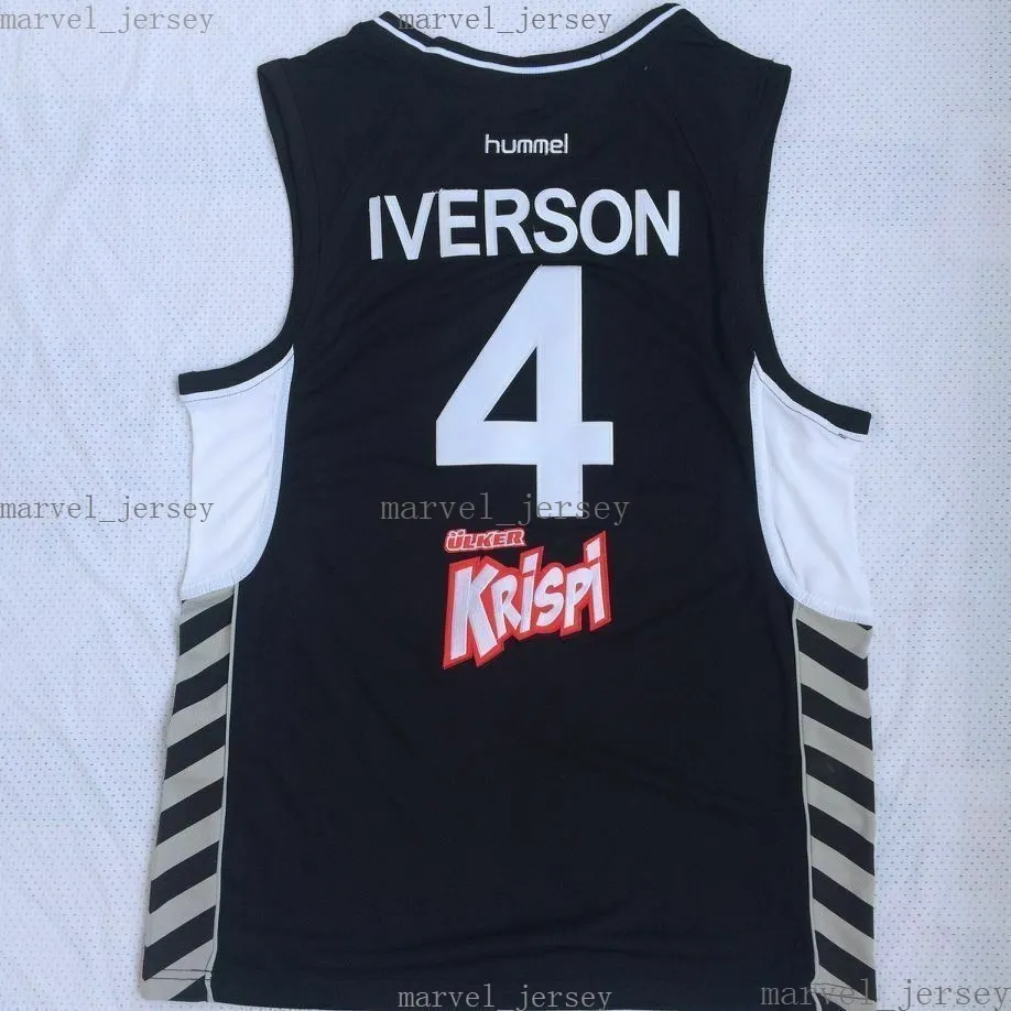 Tanie Allen Iverson # 4 Besiktas Cola Turka Koszykówka Szyte Jersey Mężczyźni Kobiety Młodzież XS-5XL