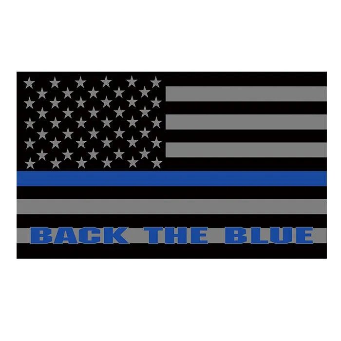 Back The Blue American Police Flag Double Stitched Flag 3x5 FT Banner 90x150cm Party Gift 100D Printed Hot selling!