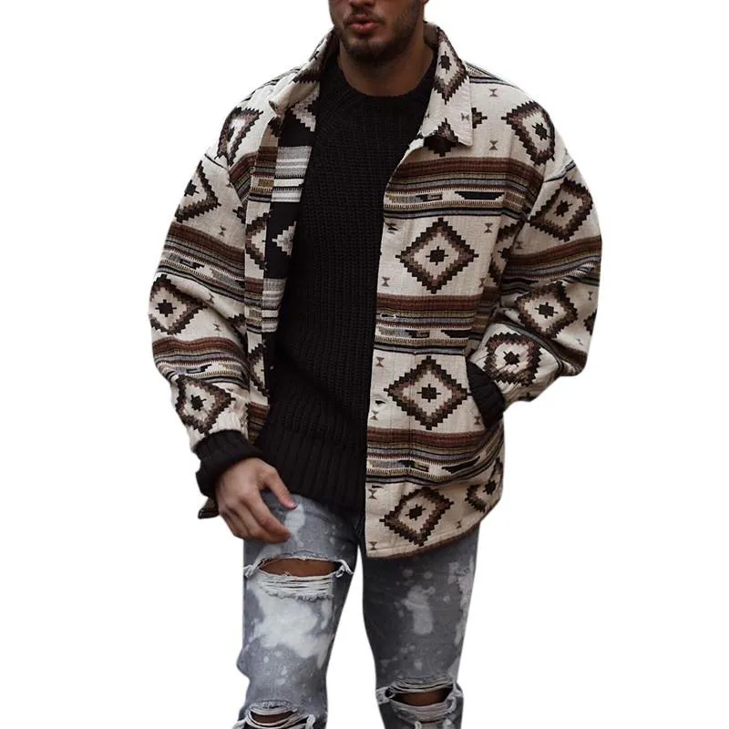Mancor de lã masculina jovem casaco de lã lapela colarinho impresso moda casual feitos sob encomenda fit caderno longo outwear masculino