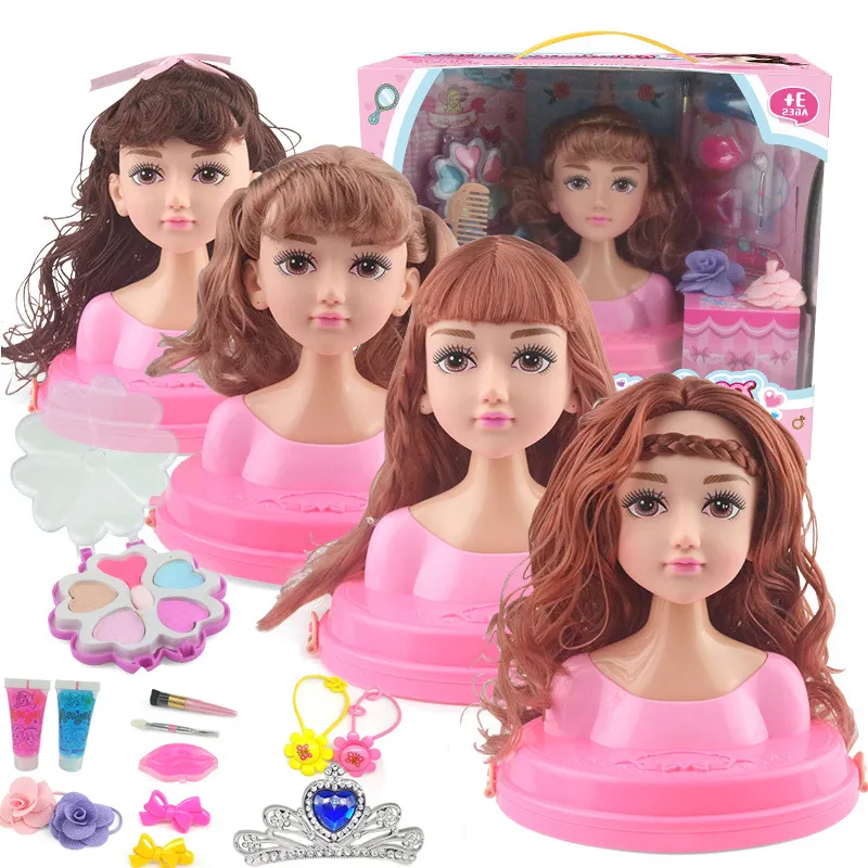 Bambole per bambini Mezzo corpo Trucco Pettine Capelli Giocattolo Set di bambole Giochi di imitazione Principessa Set Gioca Giocattoli per le ragazze Trucco Formazione Ragazza Regalo ideale LJ201009