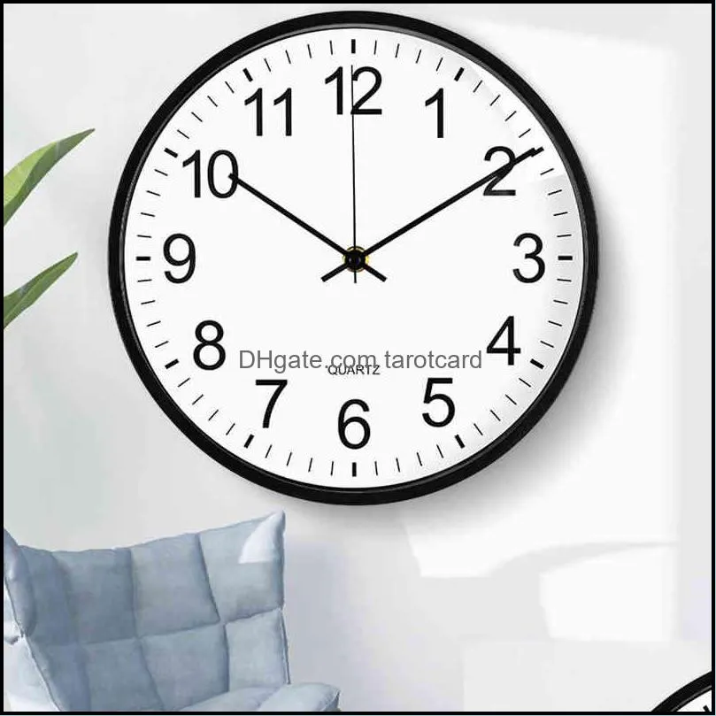 12 Inches Round Mute Digital Scale Wall Clock 3D Living Room Bedroom Walls Clocks Home Rooms Decor Hanging Punch ZXFHP1207