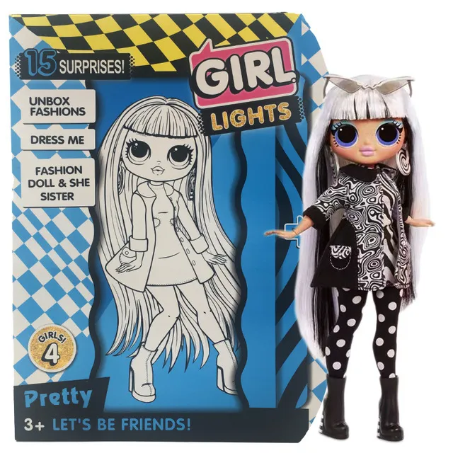 ブラインドボックスサプライズオリジナルベビー人形OMG人形28cm特大ギフトブラック人形女の子のドレスアップセットガール玩具誕生日プレゼントLJ201031