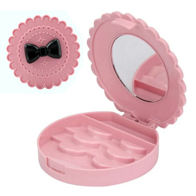 Shellhard 1pc étuis à faux cils en plastique vide faux cils soins des cils boîtier de rangement conteneur avec miroir outils de maquillage