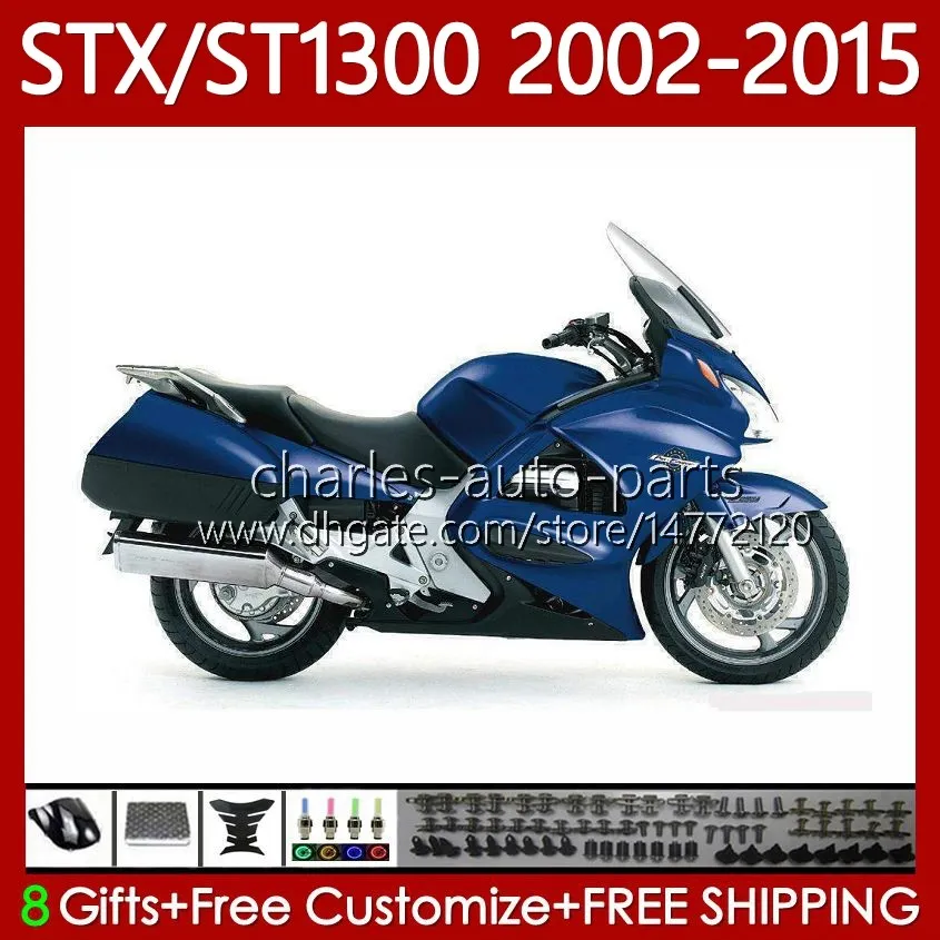 Fairings para Honda ST1300 STX1300 PAN Europeu 2002-2015 Corpo 93NO.67 Stx St 1300 Gloss Azul ST-1300 02 03 04 05 06 07 08 09 10 11 12 13 14 15 Stx-1300 2002 2015