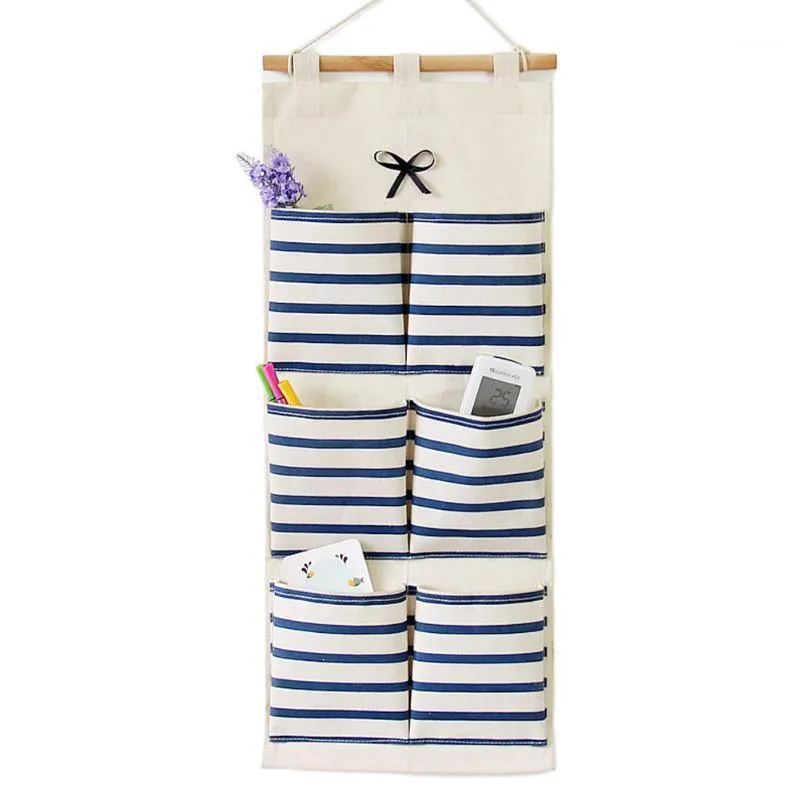 Sacs de rangement 2021 Fashion Hanging 6 Pocket Wall Striped Pattern Bag Wholesale Bedroom Organization