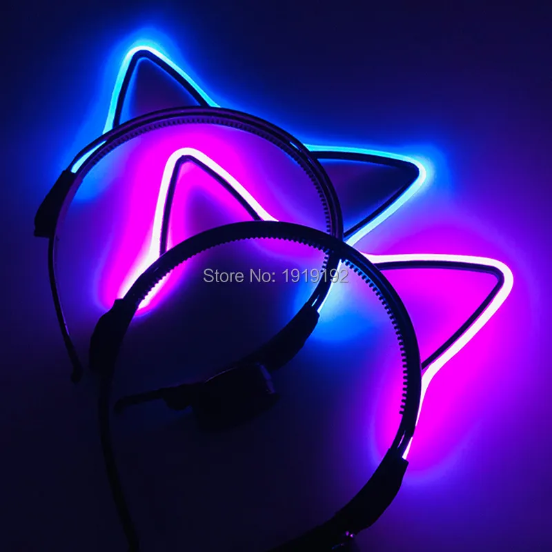 Accessori per costumi Articoli per feste luminosi e divertenti Copricapo illuminato a LED Fascia lampeggiante Accessori per feste di compleanno Fascia per orecchie di gatto carino