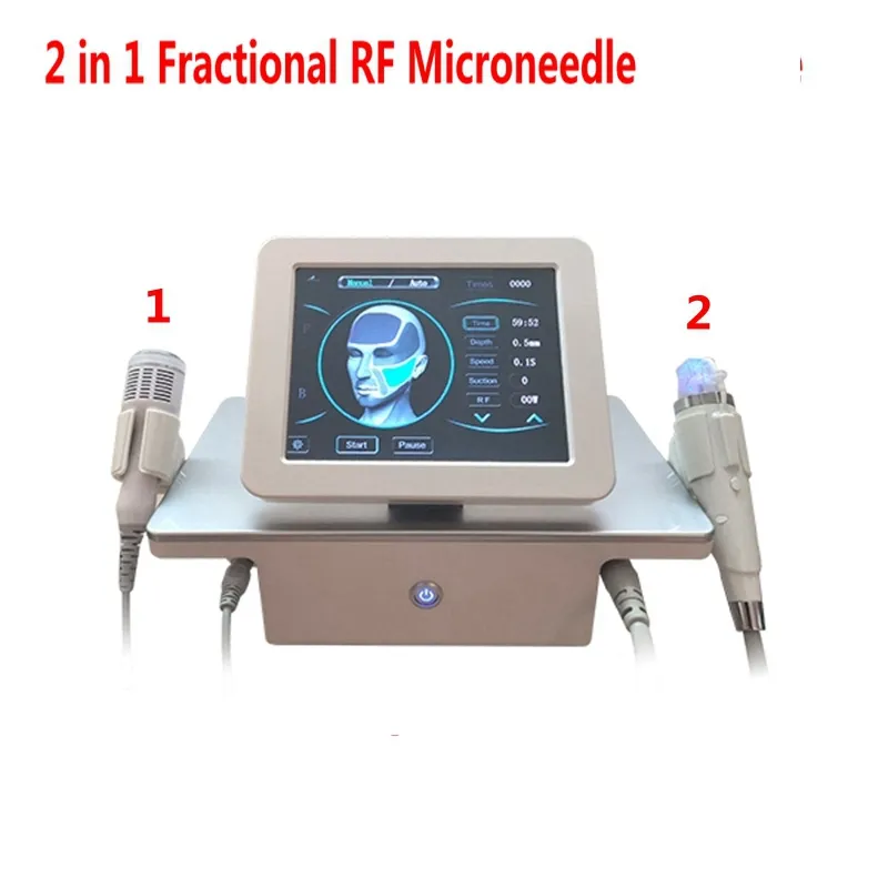 2021 2 en 1 Fractional RF Micro aiguille machine avec cryo froid marteau vergetures cicatrice remover Radio fréquence microneedle