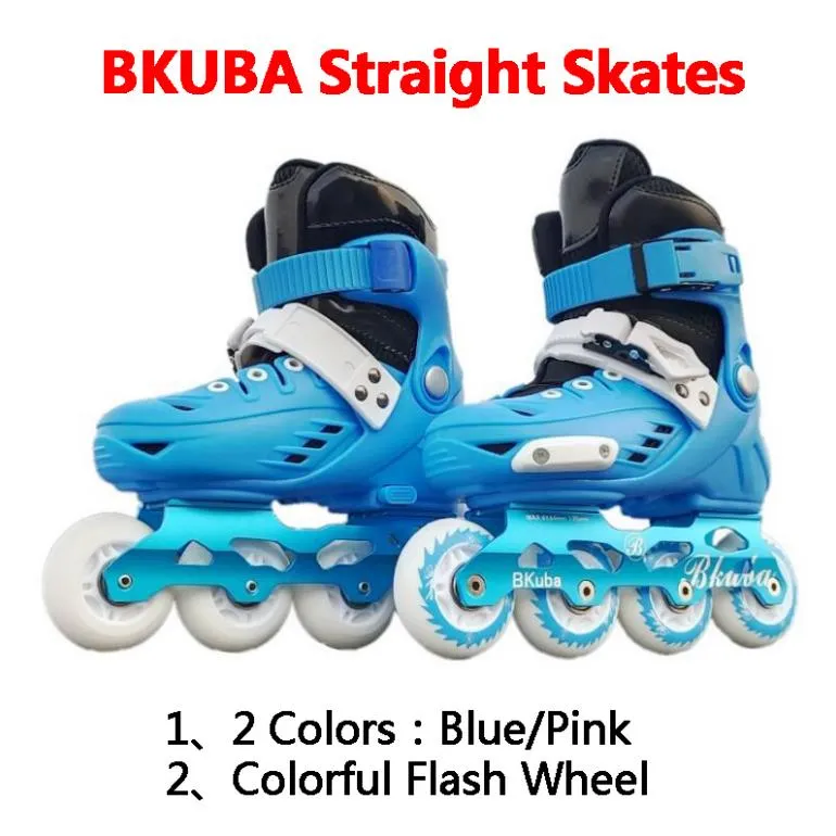 Barns skridskor Justerbara avtagbara och tvättbara träningsrullar Inline Skating Full Flashing Suit Roller Skates