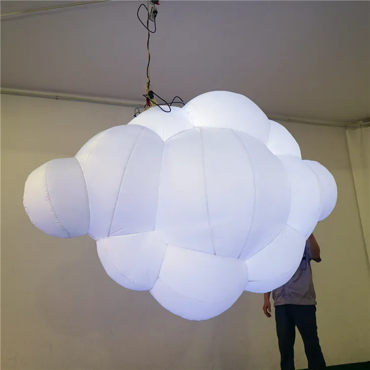 Free Shipping White Inflatable Cloud With LED and CE Blower For Parade or Valentine's day Decoration