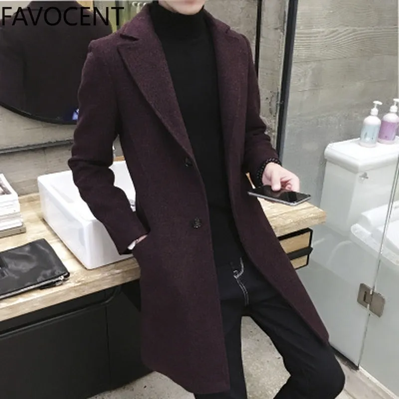 Мужчины Coats Casual Long Top Mens Толстое шерстяное траншея мода теплое пальто оладья весеннее осеннее пальто плюс 5xl Long Poat 201126