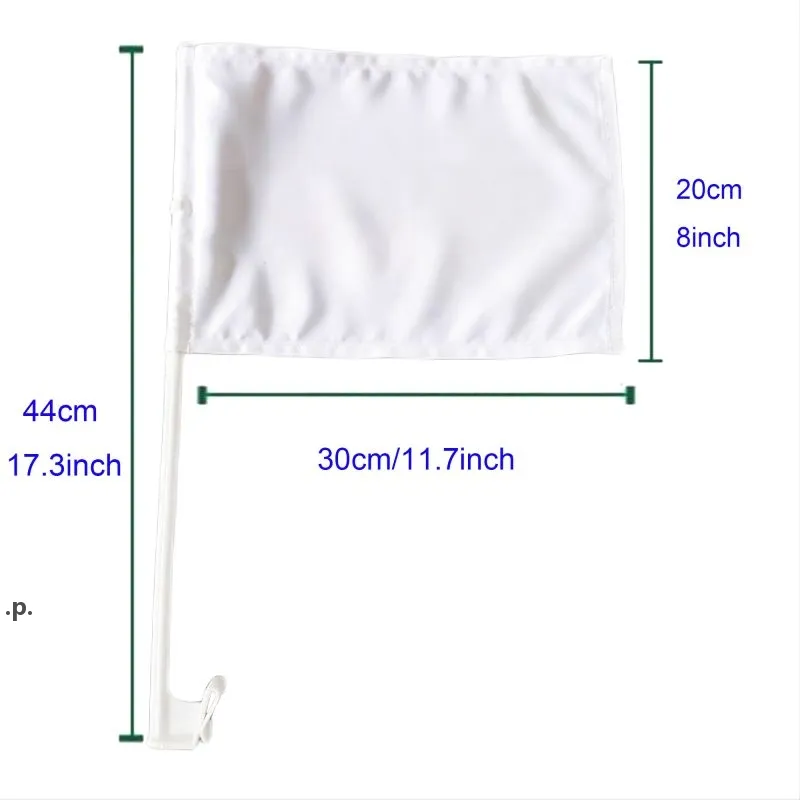 SEAWAY RRF14242 Sublimation Car Flag Blanks White Heat Press Fabirc